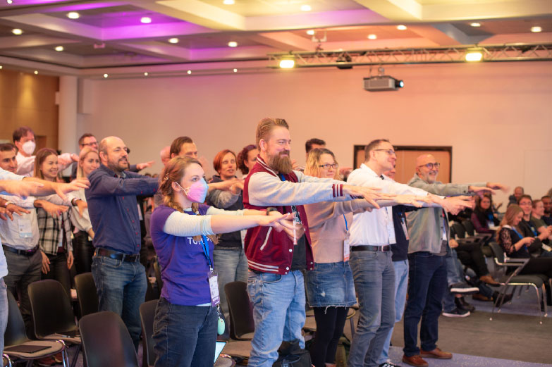 AgileTD audience creating a la ola wave