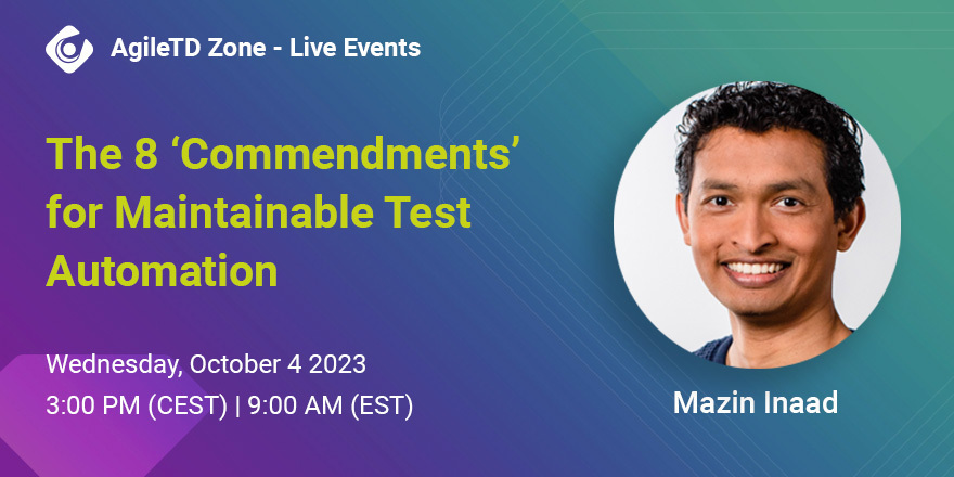 Webinar on Maintainable Test Automation with 