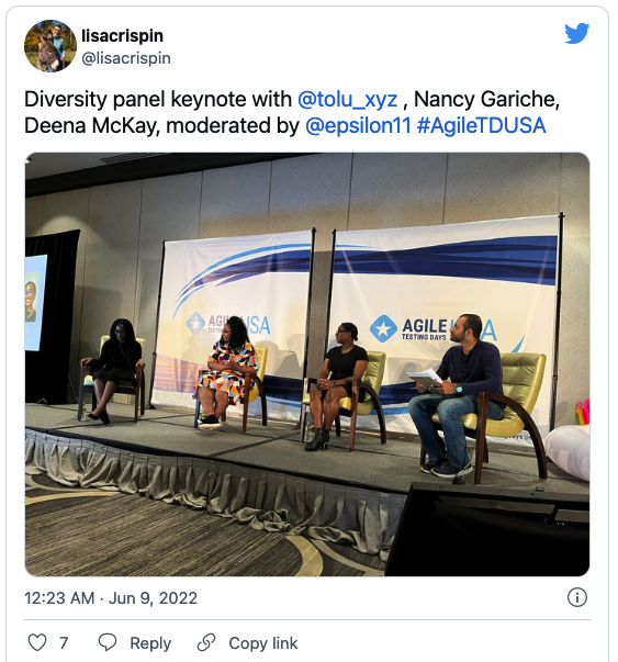 Diversity Panel Keynote at AgileTDUSA