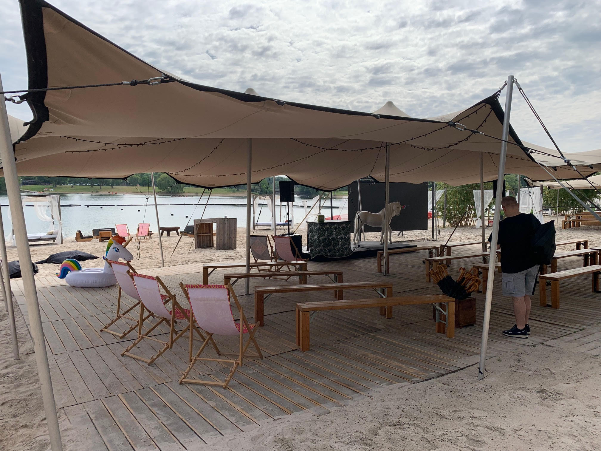 Open Air Festival with sand and a tent